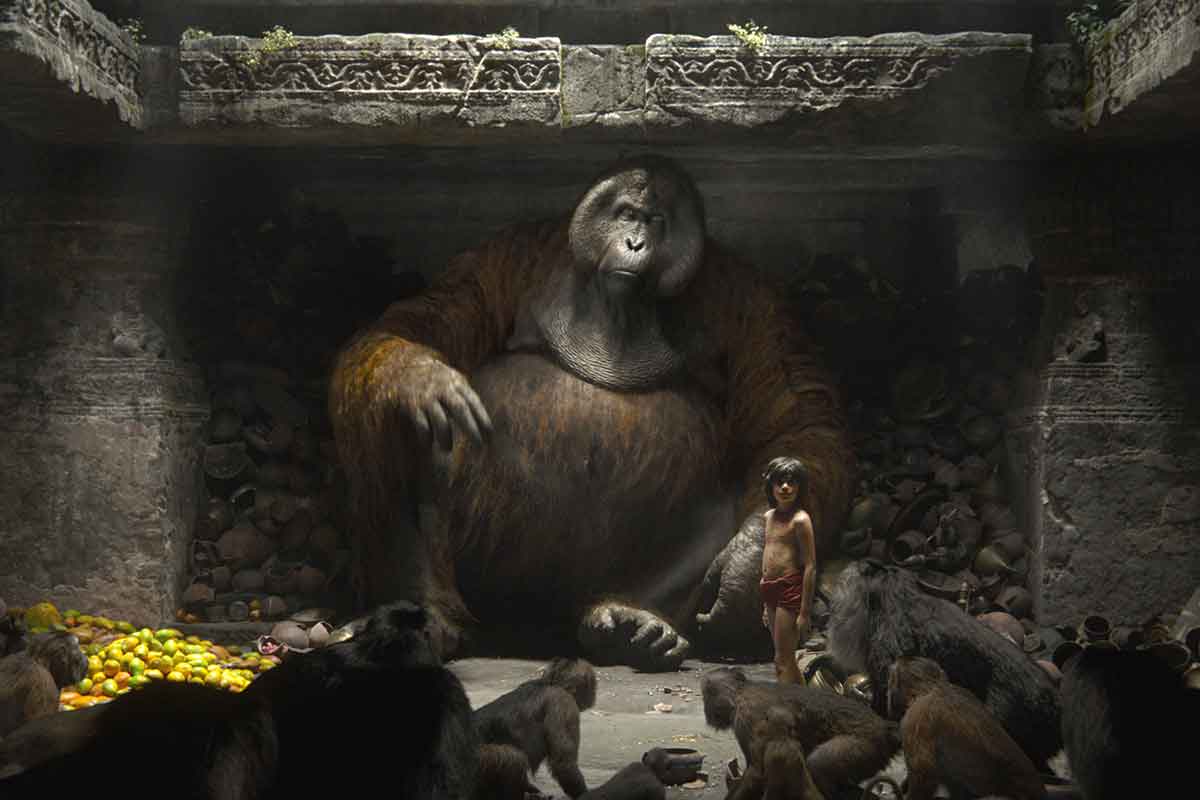 i thought it was just creative liberty, but the giant King Louie in the Jungle Book (2016) is based on an extinct relative of the orangutan, the Gigantopithecus, who stood around 10 ft tall and weighed 400-600 lbs (so there was still some creative liberty)