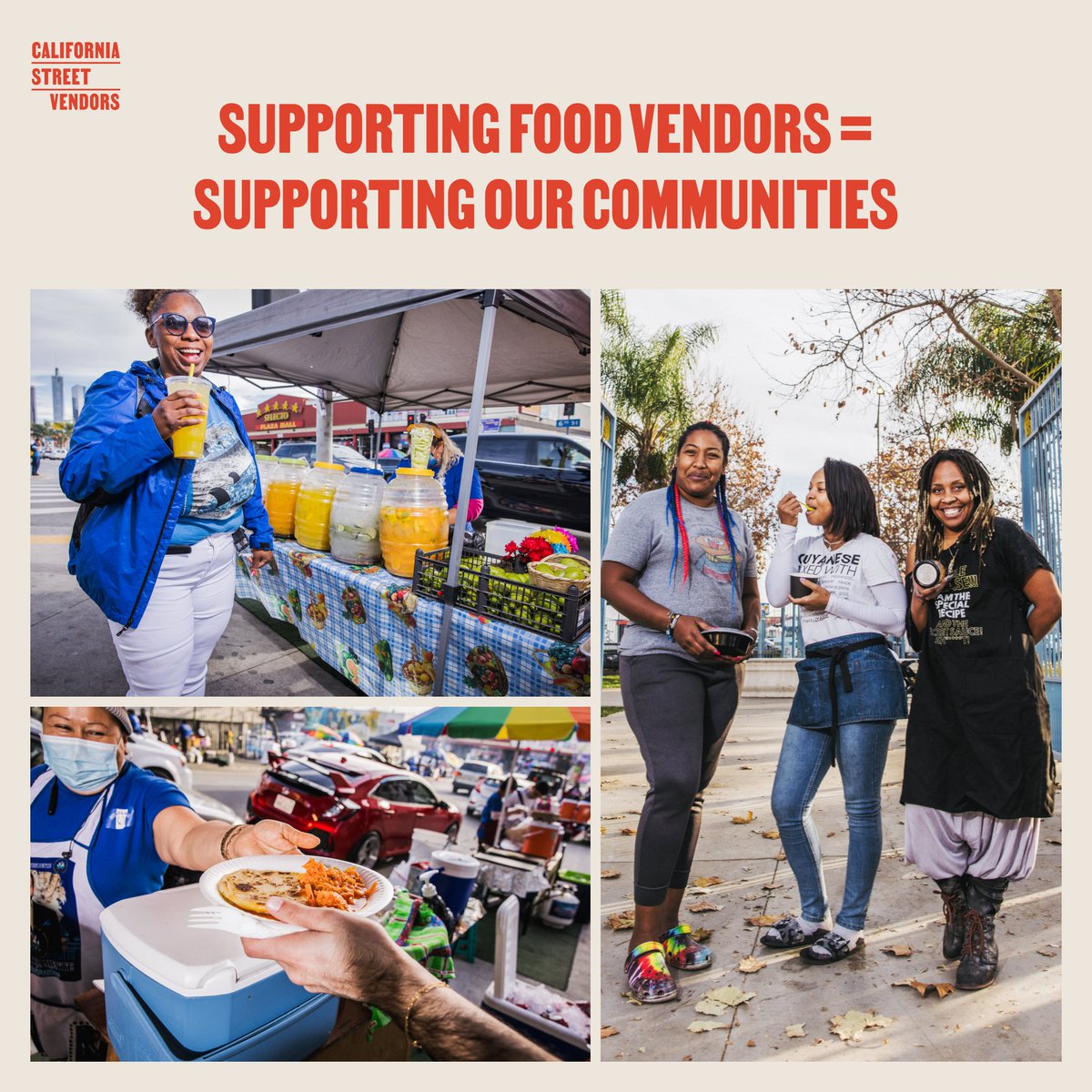 The impact that street vendors make on our culinary culture can't be measured. But you know what can? 

The economic impact street vendors make on our economy. 

Street vendors across CA generate millions of $$ /year, which go directly back 🔁 into the communities vendors serve.