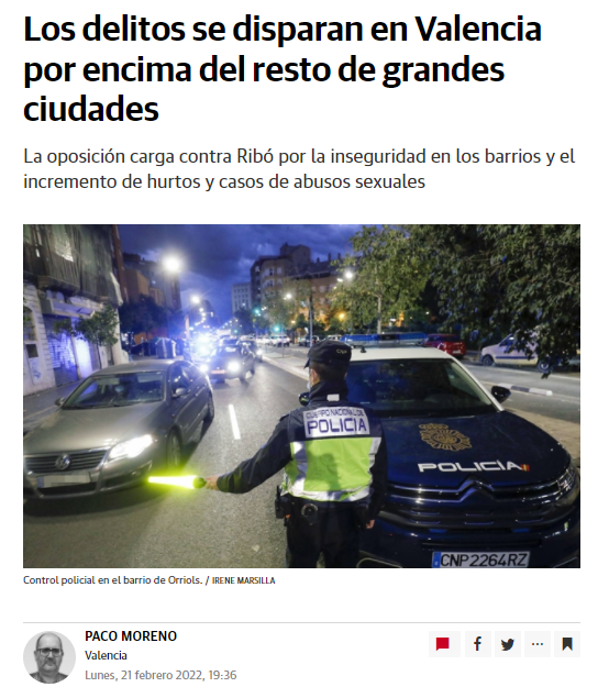 HN_Alicante's tweet photo. #Valencia | La capital lidera el aumento de delitos respecto a otras grandes ciudades.

Inseguridad, desempleo, degradación de los barrios... 

Si te niegas a dejar morir tu barrio ¡Pasa a la acción!
#DefiendeValencia

Es hora de #HacerNación ⚒️🫒 https://t.co/albVpvBOfO
