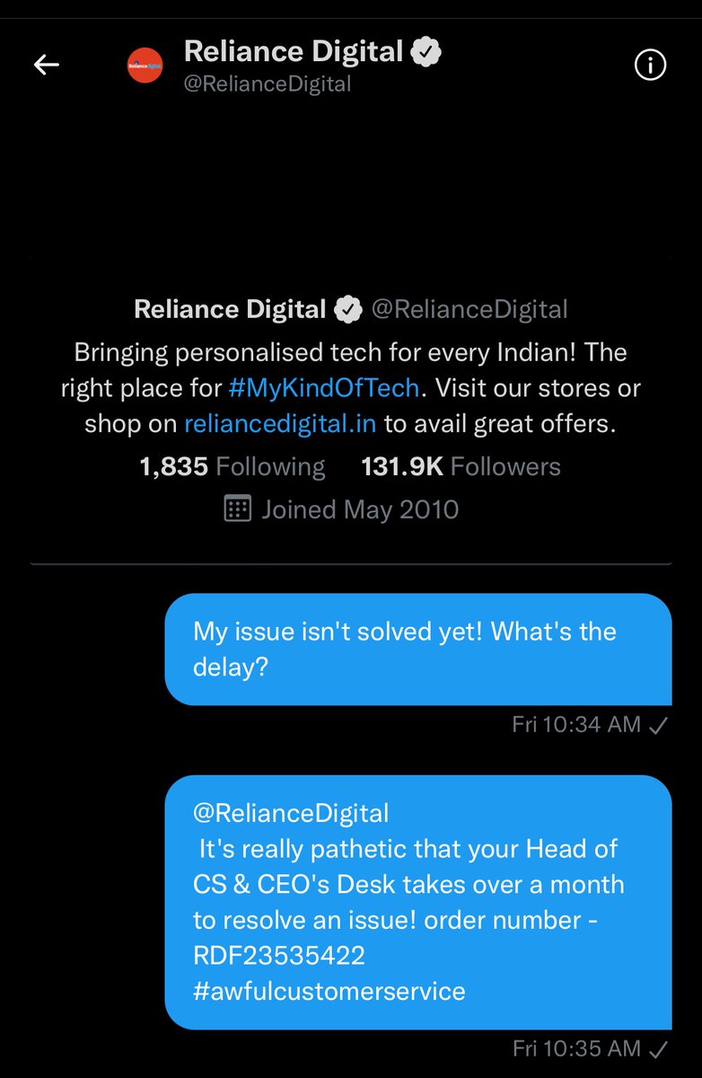 AshishPilote's tweet photo. @RelianceDigital @RelianceDigital 

No reply yet https://t.co/3DlluoiPjy