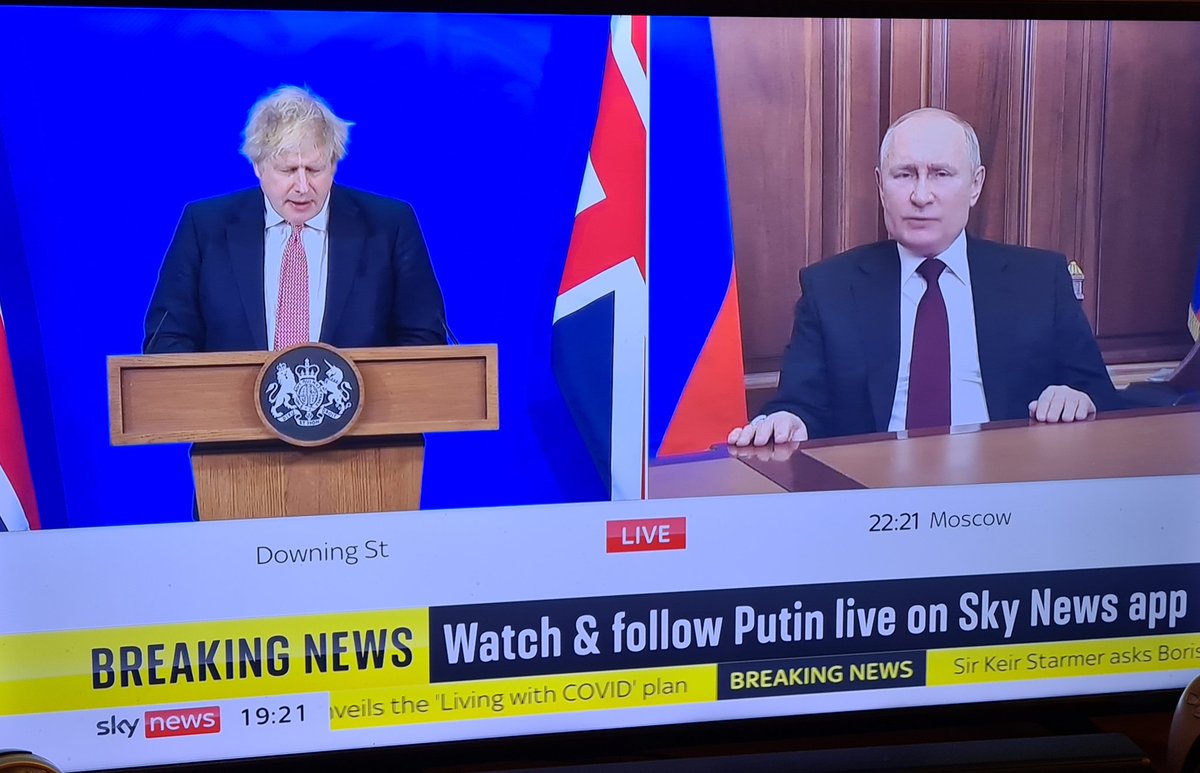 Spot the insane rambling dictator that's about to risk millions of innocent lives...

Tough one isn't it... 

#DowningStreetBriefing
#UkraineRussiaCrisis
#Putin #JohnsonOut28 #covid19 #CovidIsNotOver #BorisJohnsonResign #ToryCovidCatastrophe