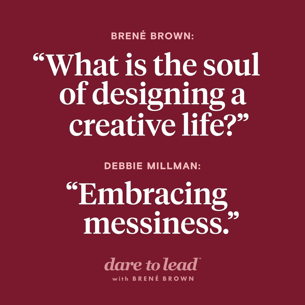 An unbelievable conversation with one of my very favorite people: <a href="/debbiemillman/">debbie millman</a>. 

We talk about everything from worthiness and readiness to design and the best Barbra Streisand story ever. brenebrown.com/podcast/why-de…