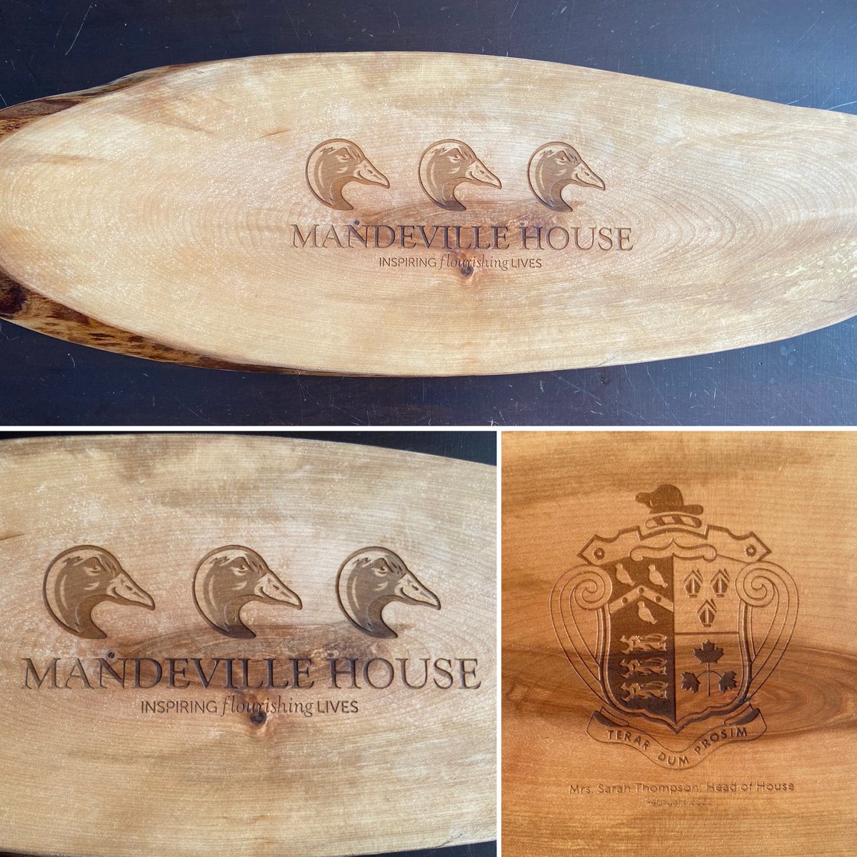 Ms_S_Thompson's tweet photo. Timed perfectly for Kindness Week &amp; Family Day, custom engraved charcuterie boards for each @RidleyCollege Head of House. A wonderful initiative from the Art Department using their new laser cutter. #RidleyCommunity #RidleyArts https://t.co/NrbtFOHqe7