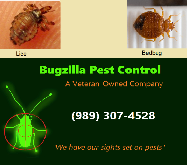 BugzillaPest's tweet image. Bedbugs are often confused with young lice. Both will bite and feed off humans, but lice can only live for a day without feeding, whereas bedbugs can live for several months.
Have bedbugs? Call us! (989) 307-4528