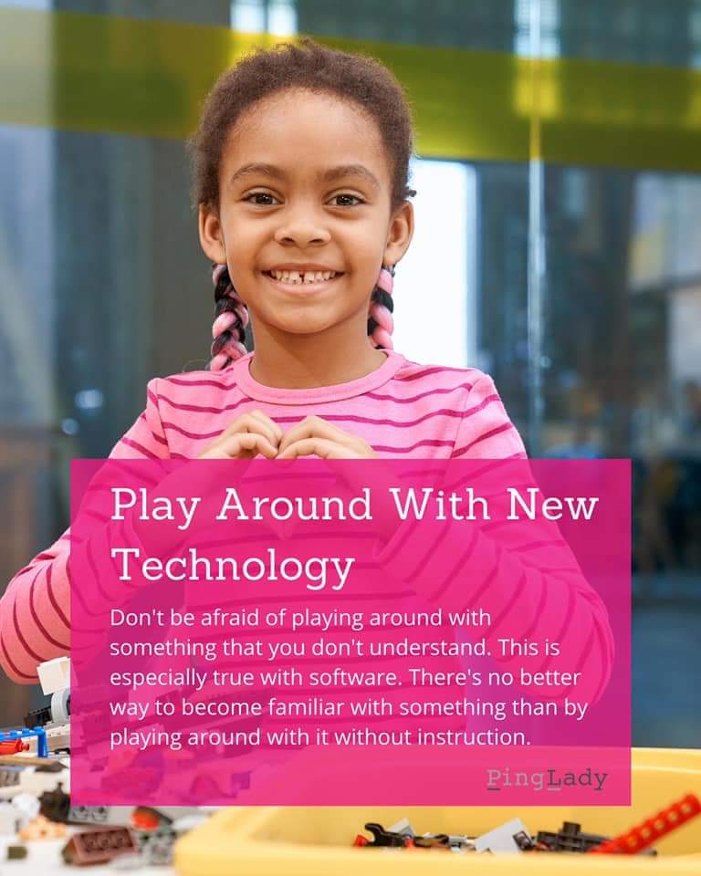 pingladyorg's tweet photo. New technology can often seem overwhelming. Sometimes we’re even afraid of it. What if I break it? Don’t worry. Technology is fun if you just dive in and start playing around with it. 

Here are 3 ways to break the fear of new technology… https://t.co/OWICsIor11