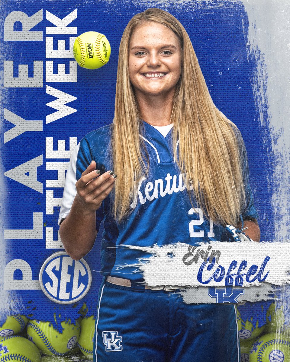 #SECSB 𝐏𝐥𝐚𝐲𝐞𝐫 𝐨𝐟 𝐭𝐡𝐞 𝐖𝐞𝐞𝐤

Erin Coffel • <a href="/UKsoftball/">Kentucky Softball</a> 

🥎 secsports.social/sb221