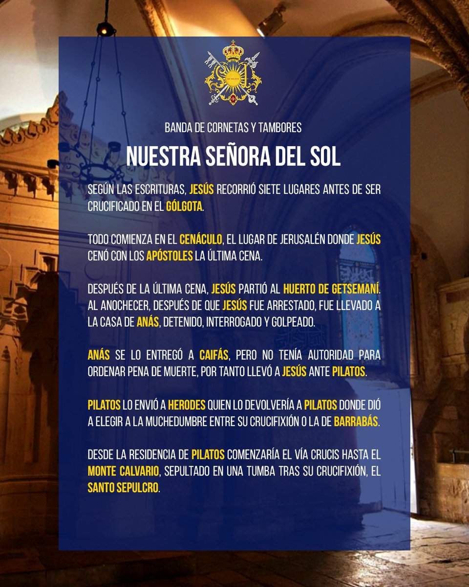 #SonesdeSoL • LOS SIETE TEMPLOS, nueva marcha procesional, obra de Rubén Meliá Sanz.

Sonará por primera vez el próximo viernes 25 de febrero a partir de las 21.00 horas en la Iglesia Conventual del Santo Ángel de la Guarda.

💙 ¡Te esperamos!

☀️🎺🥁 #PorSevillaSiempre