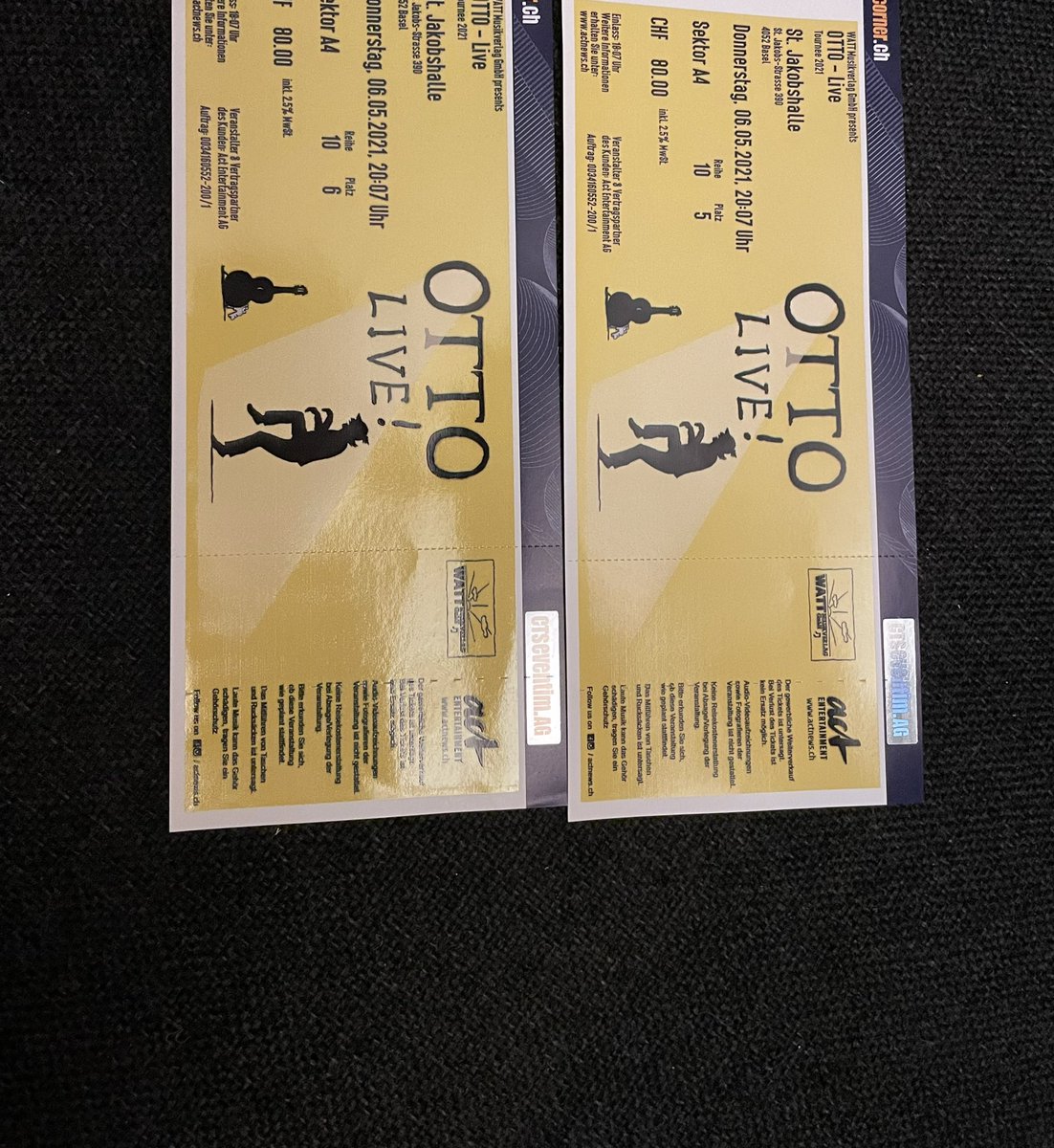 Soeben die Nachricht erhalten, ich solle die Tickets zurückschicken. Sehr sehr schade. Hoffentlich auf bald! <a href="/OTTOausE/">Otto Waalkes</a>