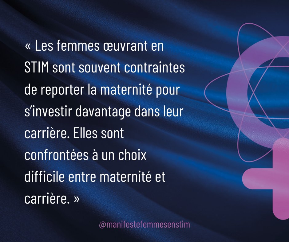 ManifesteF_STIM's tweet photo. 𝐄𝐱𝐭𝐫𝐚𝐢𝐭 𝐝𝐮 𝐌𝐚𝐧𝐢𝐟𝐞𝐬𝐭𝐞

L’atteinte de la parité statistique en STIM ne garantit pas l’atteinte de l’égalité en matière de conditions d’emploi pour les femmes en STIM.

Pour signer et télécharger GRATUITEMENT le Manifeste : https://t.co/c5b2tPbFG5. https://t.co/StaT7CHPv6