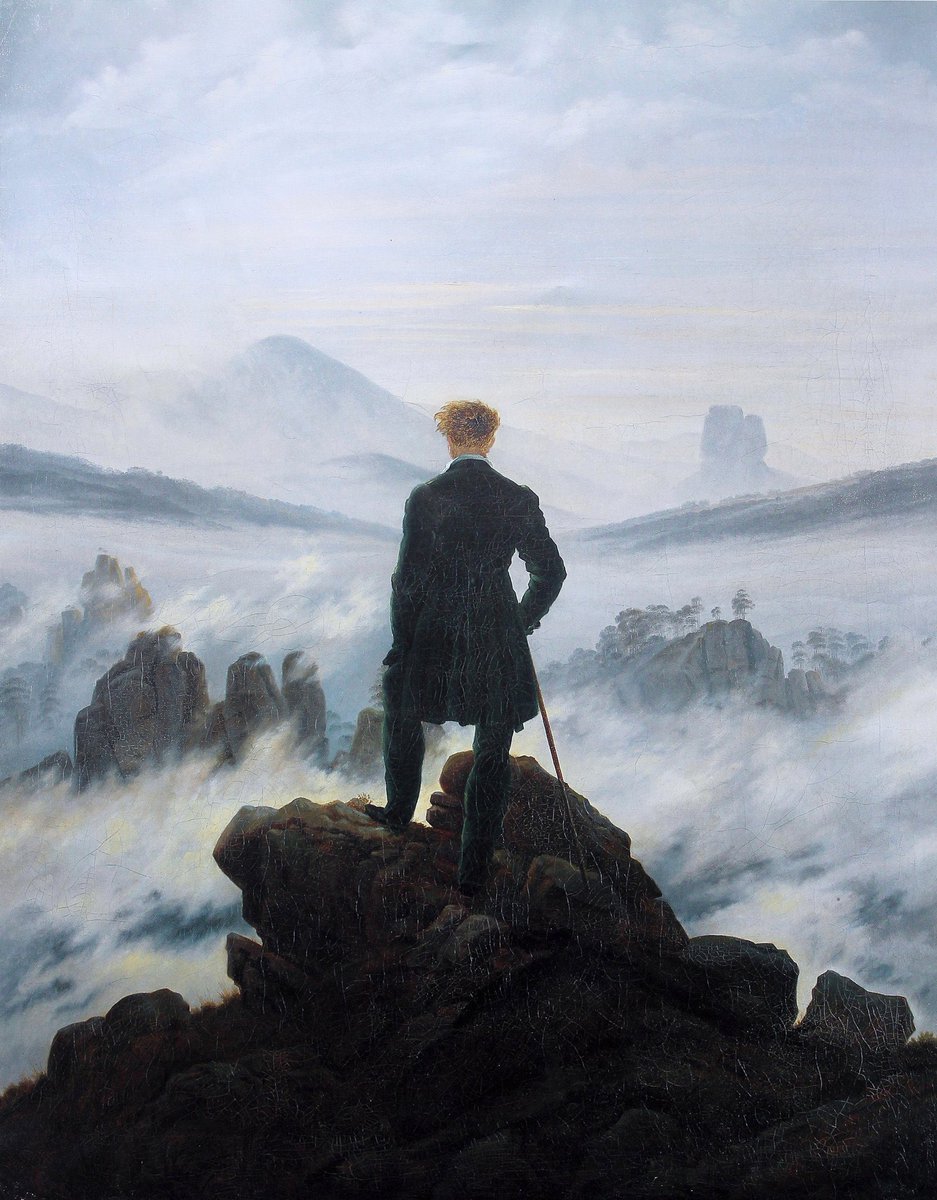 El vagabundo sobre el mar de niebla, 1818, Caspar David Friedrich