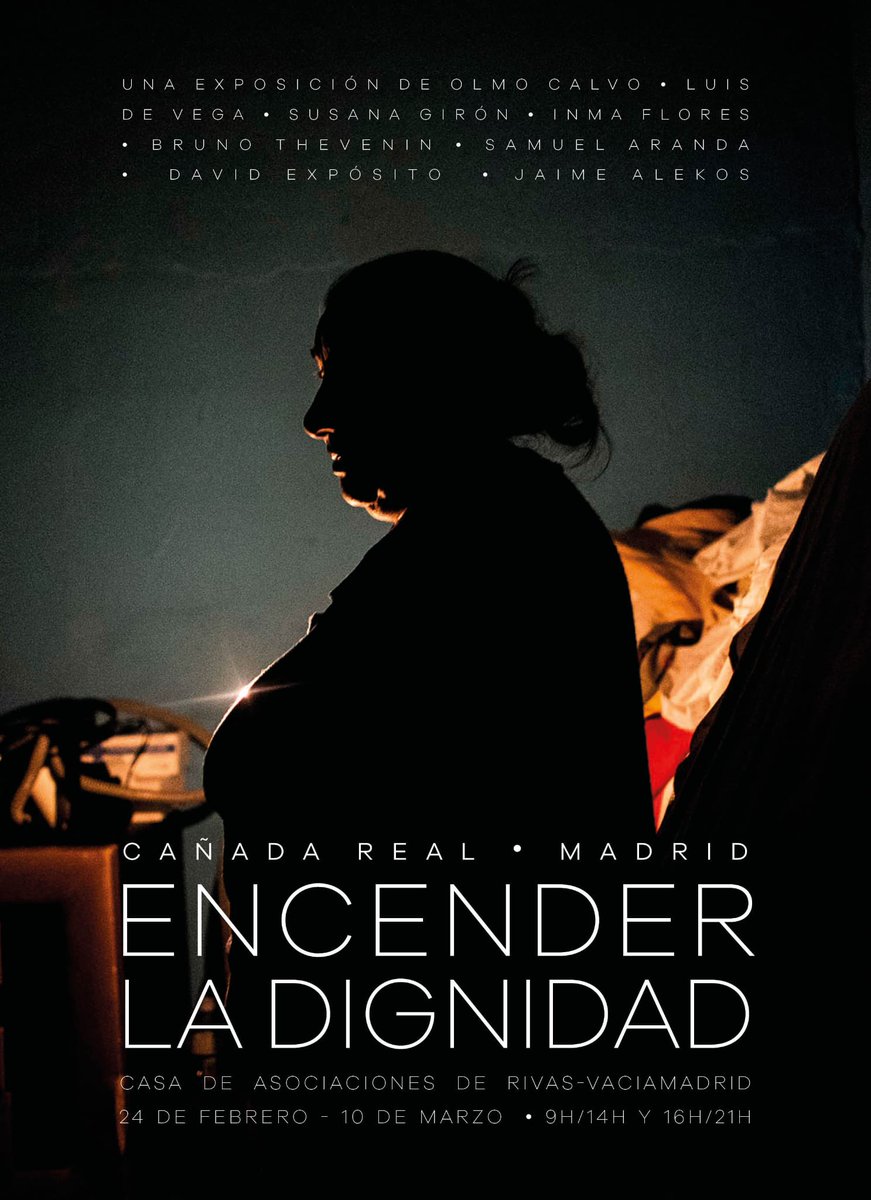 CoordiBarrios's tweet photo. El próximo 24 de febrero a las 13 horas en la Casa de Asociaciones de Rivas Vaciamadrid (Plaza de Pablo Neruda) se inaugura la exposición "Encender la dignidad". Recorrido fotográfico que retrata el día a día de los 4000 vecinos y vecinas de la Cañada Real sin suministro luz. https://t.co/6zS7d9oH1p