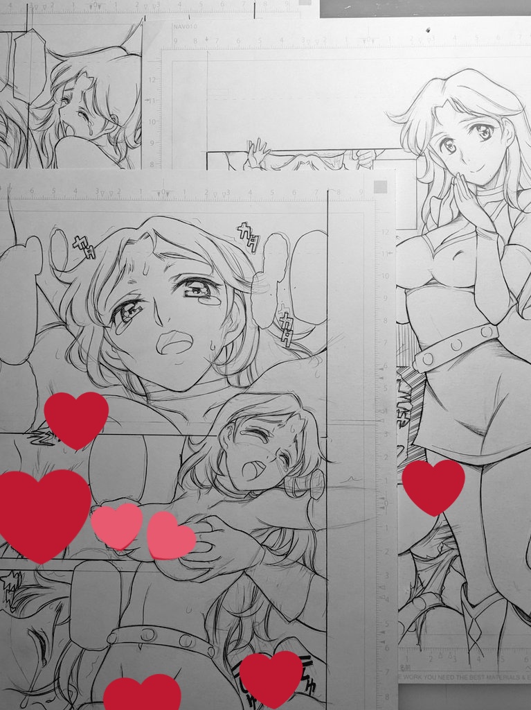 新作進捗。
只今カリカリペン入れ中です。
まだまだ先は長いです…😅💦💦 