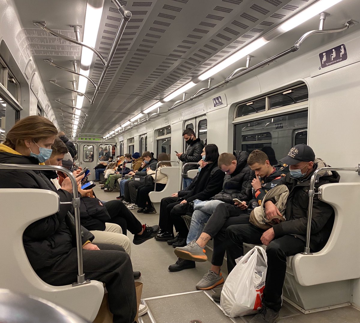 Kyiv subway now.
Everybody’s reading news.