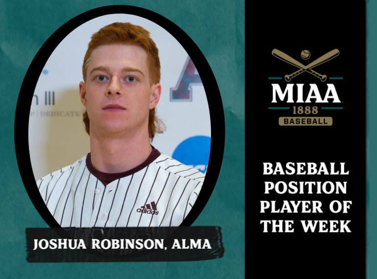 MIAA1888's tweet photo. #D3MIAA Baseball Athletes of the Week | February 21, 2022 ⚾

Pitcher:
Tyler Johnson, @AlmaScots
https://t.co/NjSxeDHc45

Position Player:
Joshua Robinson, @AlmaScots
https://t.co/UFfnRlYy9S

#MIAAbsb https://t.co/TyVEPNgcQ2