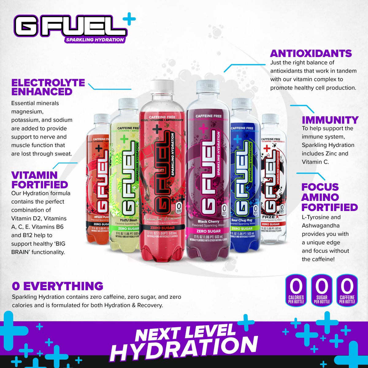 GFuelEnergy's tweet photo. 💜 "𝗟𝗜𝗞𝗘 + 𝗥𝗧" to win a 12 Pack of our Caffeine-Free "BLACK CHERRY" #GFUEL Sparkling Hydration bottles! Picking 2 winners tomorrow bc we stay hydrated in these streets! 😤💦 

🛍️ 𝗚𝗲𝘁 𝗬𝗼𝘂𝗿𝘀: https://t.co/8JnHSrVsA8 https://t.co/XHtRaBjicE