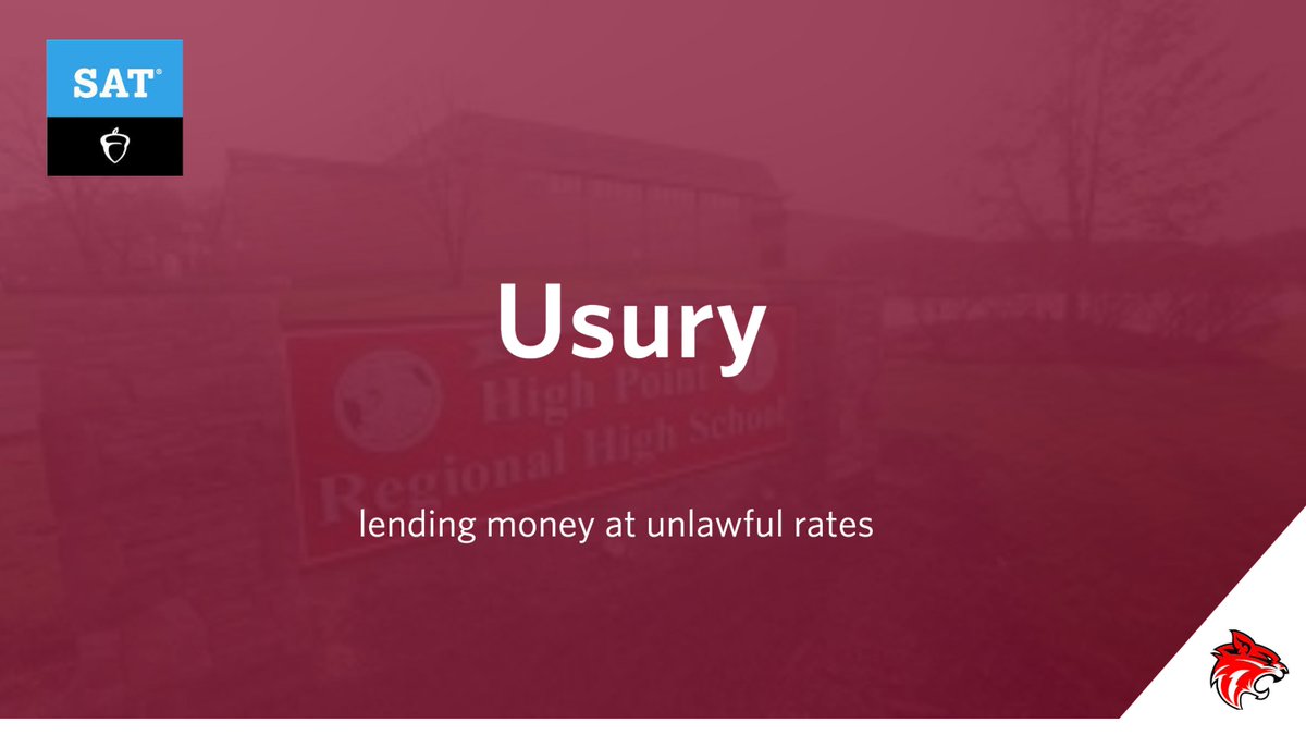 Heading into the weekend here is the second SAT word of the week for this week! <a href="/HPRwildcats/">High Point Regional High School</a> #hprwildcats