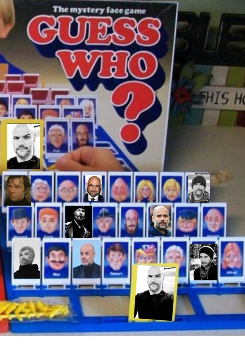 RetirementTales's tweet photo. @HalilMrT4Real Margaret has been working on an exclusive version of Guess Who?
It's the HalilMrT Doppelgänger Edition.
Suggested questions from Margaret:
"Does he have a beard?"
"Is he dishy?" https://t.co/cflXuyWuqF