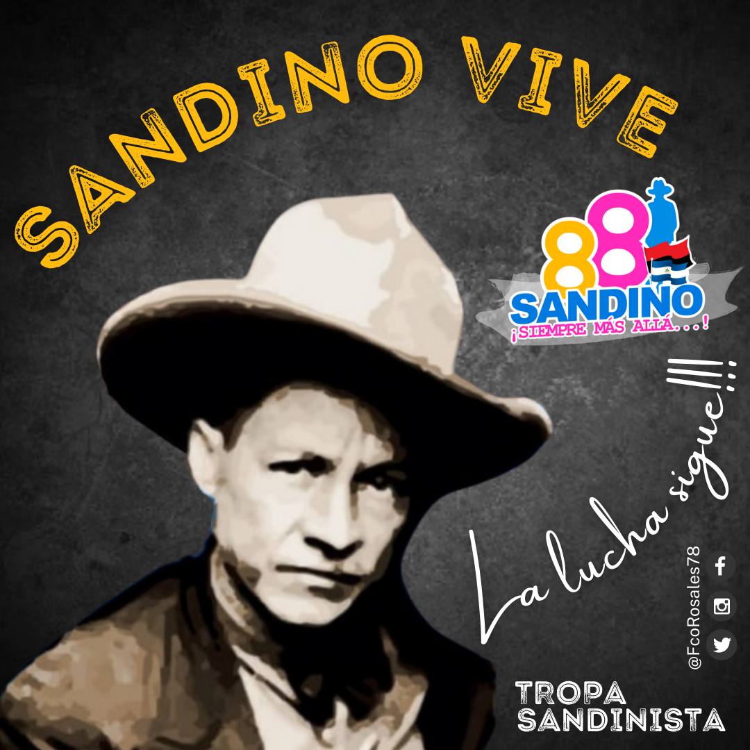 Mi General ejemplo inclaudicable de la lucha por la independencia y autodeterminación de los pueblos✊❤️🖤 🇳🇮 #SandinoSiempreMasAlla #TropaSandinista #AdelanteSiempre 
<a href="/HaroldM_NICA/">ɱơཞąᬊ㋡ 🇳🇮🇨🇺🇻🇪</a> <a href="/JDOSNICA/">🐼JDOS🦁</a> <a href="/MaestraNica21/">Angeles Sandoval</a> <a href="/Wendy_Blandon19/">Wendy</a> <a href="/layeskaaa_amor/">TodoConAmor 🖤❤️🖤❤️</a> <a href="/SubCmdteCarlos/">C A R L O S​​​​​🔻</a> <a href="/MrjNrrr/">Marjorie Nvrrte</a> <a href="/F_CamposA17/">Felipe Santiago</a>