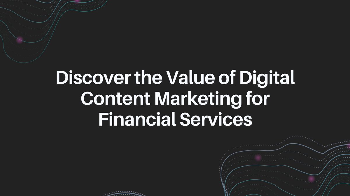 Financial services companies need strong marketing to help them differentiate themselves and stand out in a saturated market. Learn more about the value of digital content for financial services in our new blog bit.ly/3gXTZlj.