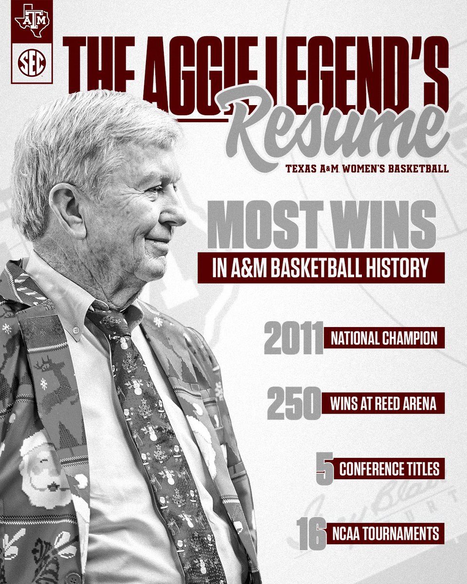 On Thursday, we name the court after one of the greatest Aggies there has ever been ‼️

Come watch the legend one last time at Reed Arena at 7:30 PM. Let’s pack the house 👍

🎟 aggi.es/3sWkywP