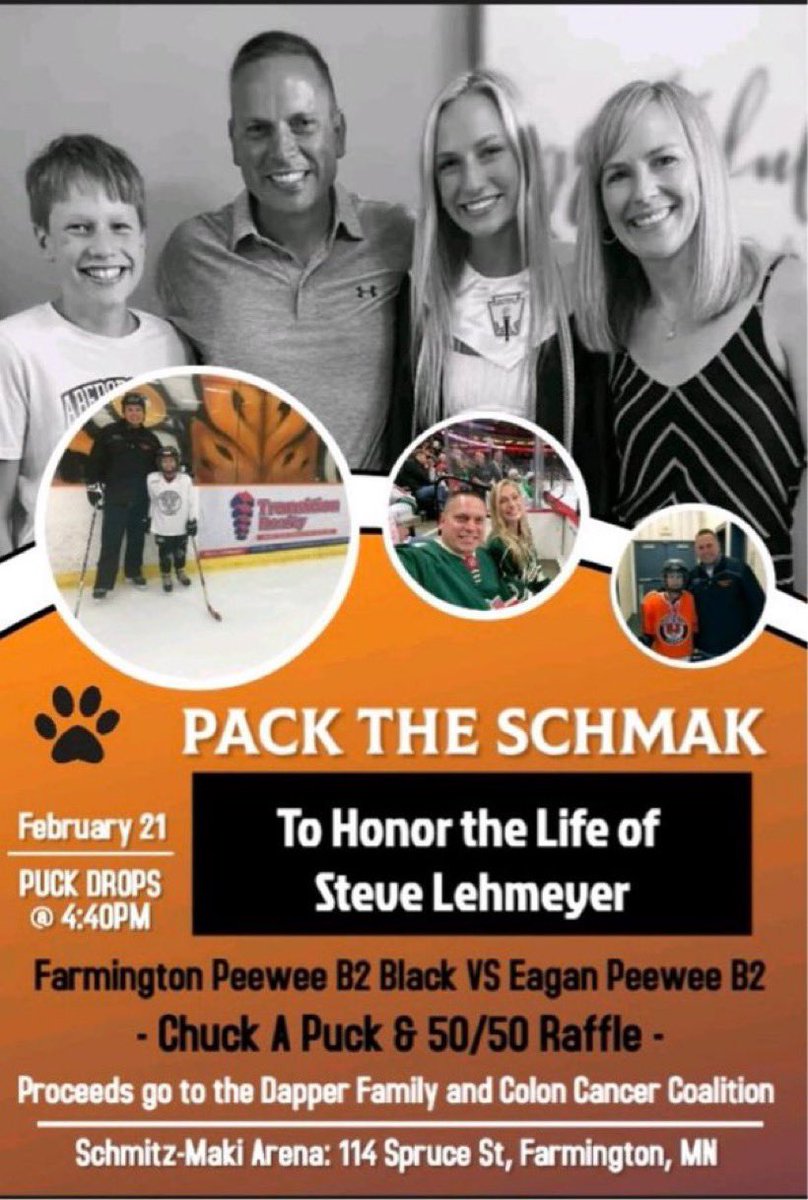 GAMEDAY!!!
Please come support the Tigers PWB2 team tonight! #PackTheSchmak #LiveLikeSteve #HockeyFamily 
<a href="/YouthHockeyHub/">YHH</a> <a href="/FarmingtonFYHA/">Farmington Hockey MN</a> <a href="/tigerfarmington/">Farmington Tigers</a> <a href="/tigerden2021/">Tiger Den</a>