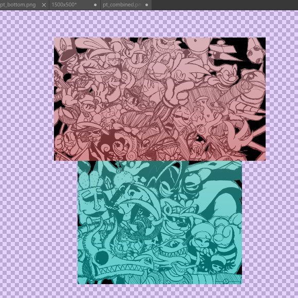 WIP

Arranging everyone on the top and bottom screens was a hassle but it worked out 