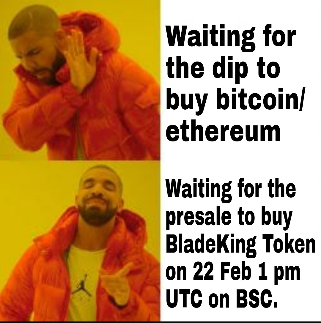 CrypticLaddy's tweet photo. So here is my entry for Blade King meme contest. I'm so excited for the presale and can't wait to grab mine and hodl it till moon 🚀🚀
@BladeKingGlobal

#BladeKingToken #presale https://t.co/7Gq1ua8z2g