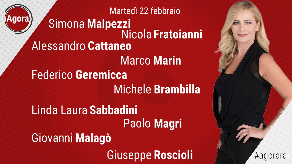 Ecco gli ospiti di <a href="/luisellacost/">luisella costamagna</a> per domani ad #agorarai. Vi aspettiamo dalle 8.00 su <a href="/RaiTre/">Rai3</a>