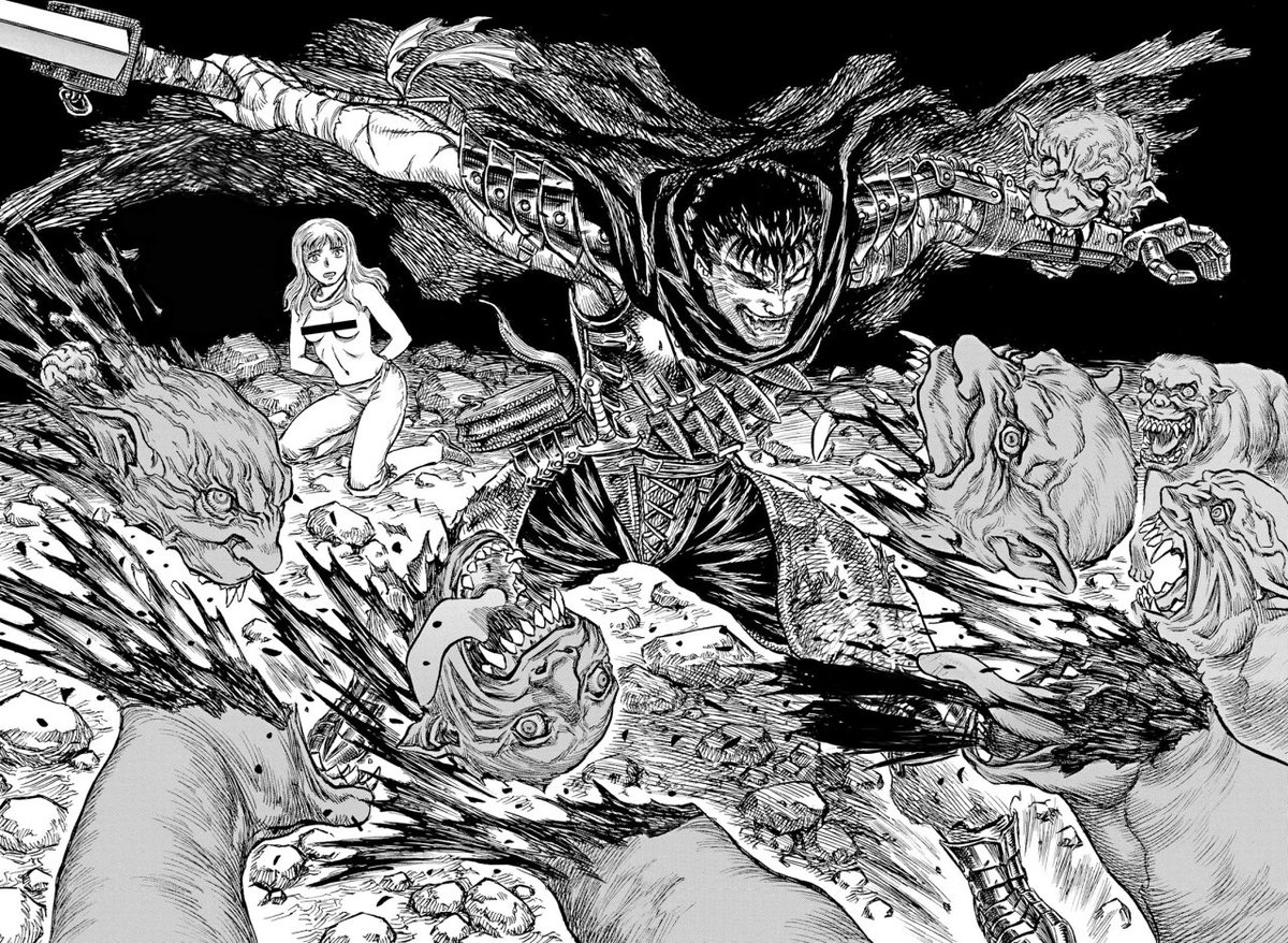 JWulen's tweet photo. Hilo de mangas, cómics y libros que recomiendo leer si o si: 

1. Berserk. Dark Souls sería muy distinto sin esto. Es su puto padre y aparte cada viñeta es el 100% de un tío que se dejó el puto alma dibujando. Digo leed Berserk por algo cojones, hacedme caso ya https://t.co/SdoSlSs76J