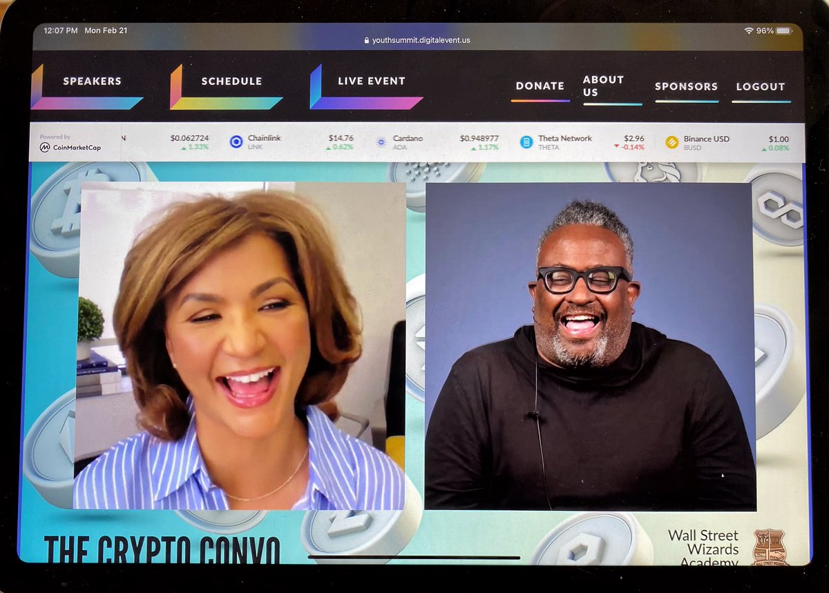dariamusk's tweet photo. This all-day livestream with crypto experts by my besties @wallstwizards &amp; @wthomasonIII is fantastic! Best explainer ever! So inspiring! 🧙🏻‍♂️🎉 

🚀The Crypto Convo - Watch now: https://t.co/3nrdSTtxQW #cryptoyouthsummit #wallstwizards https://t.co/TtOgcm3Wlw