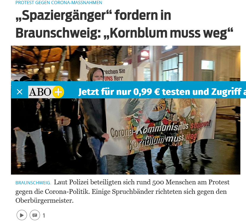 bibspeter's tweet photo. @SvenIsHell @pegidafrei Das ist ja wohl der Hammer von der Braunschweiger-Zeitung - @bz_steiner ,  
das Nazi-Transparent vom letzten Sa. als Aufmacher ?

#bs2102 #noNazis 

@bibs_bs @dokurechts @FreieNDSWatch @RonnyWildhage https://t.co/NFuWv7mwp9