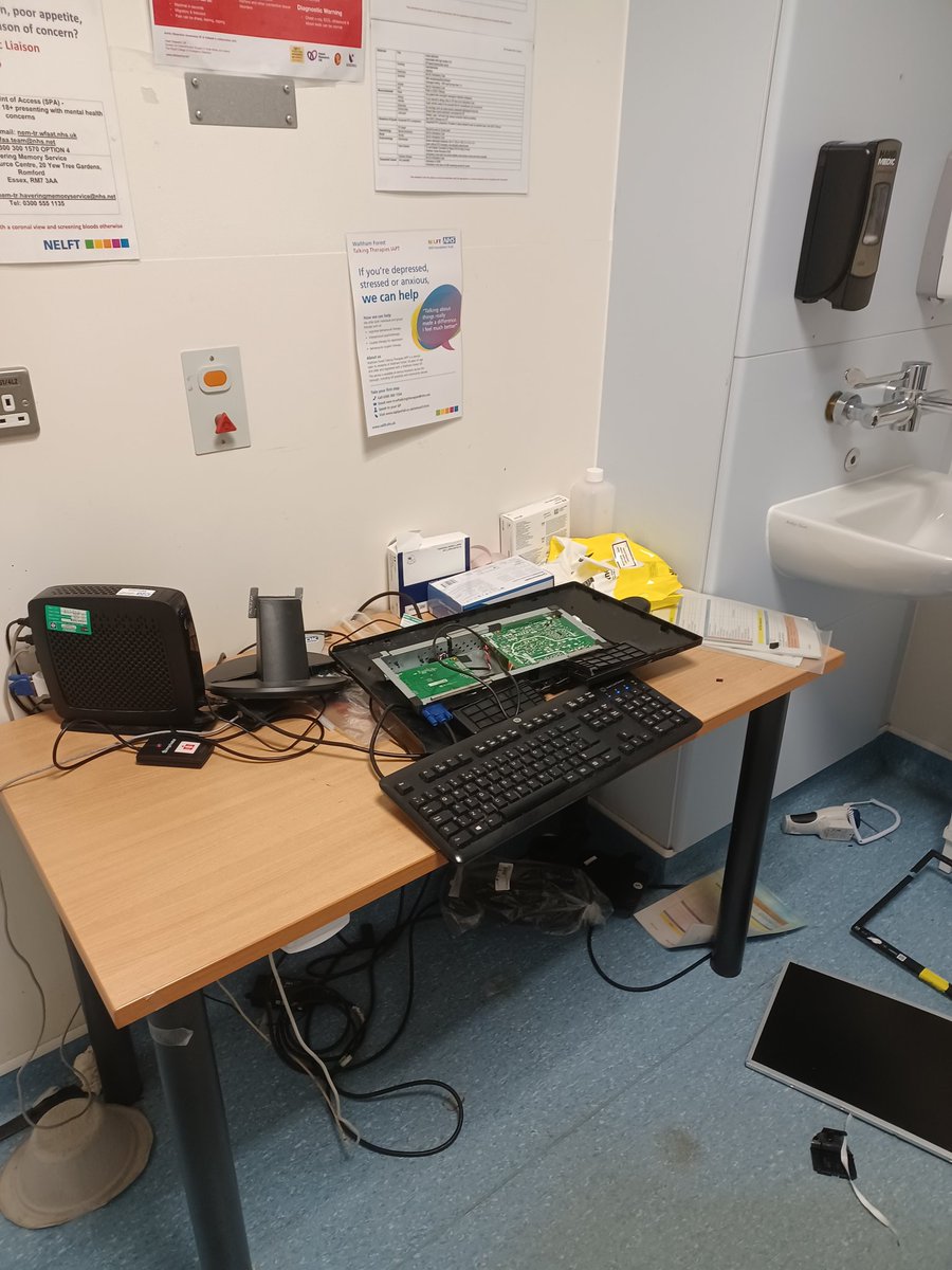 A patient did this to the computer in our triage room.