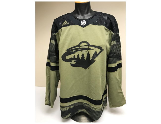 Minnesota Wild Adidas Warm Up Camo Green Jersey