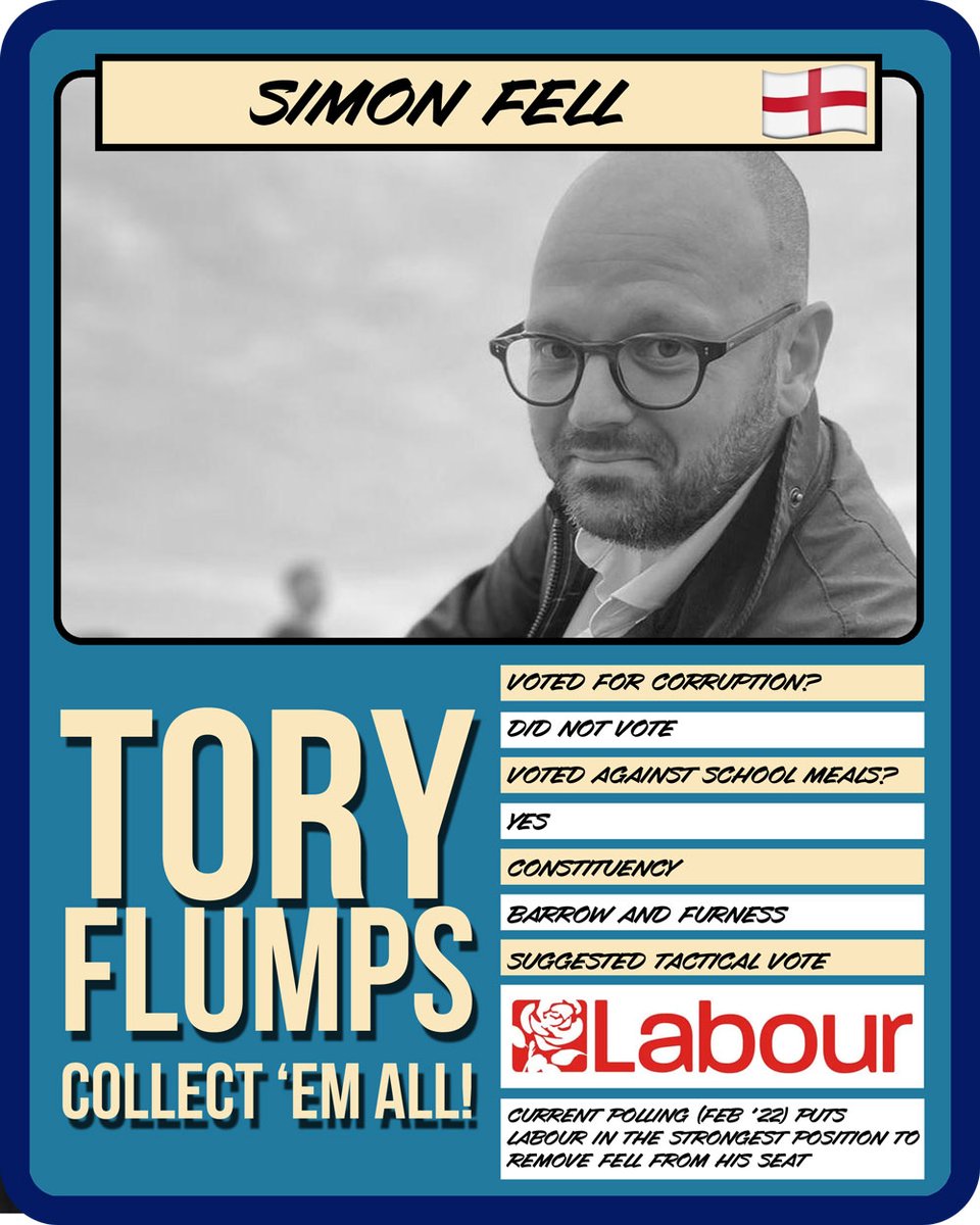 ToryFlumps's tweet photo. π»πΆπΉπ ππ³πΌπ΄π·πΊ - πͺπΆπ³π³π¬πͺπ» 'π¬π΄ π¨π³π³
π€ α΄α΄: Simon Fell
πsα΄α΄α΄: Barrow and Furness
π³ Κα΄Ι΄α΄
Κα΄α΄Κ α΄ α΄α΄α΄ α΄α΄: Labour πΉ
#ToryFlumps #GTTO #SimonFell #BarrowAndFurness #Cumbria https://t.co/YlbbK0svhW
