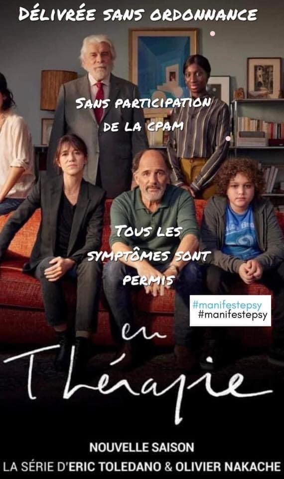 Nomade06972's tweet photo. @ARTEfr @ToledanoNakache @arnaudesplechin @EmmBercot @cgainsbourg Une fiction plus cohérente que la réalité! #enthérapie c’est « sans prescription » médicale ! Les 7400 psychologues du @Manifestepsy1 veulent faire entendre leurs voix. Nous aimerions prendre contact avec vous!🙏 https://t.co/RWWc96Nma1