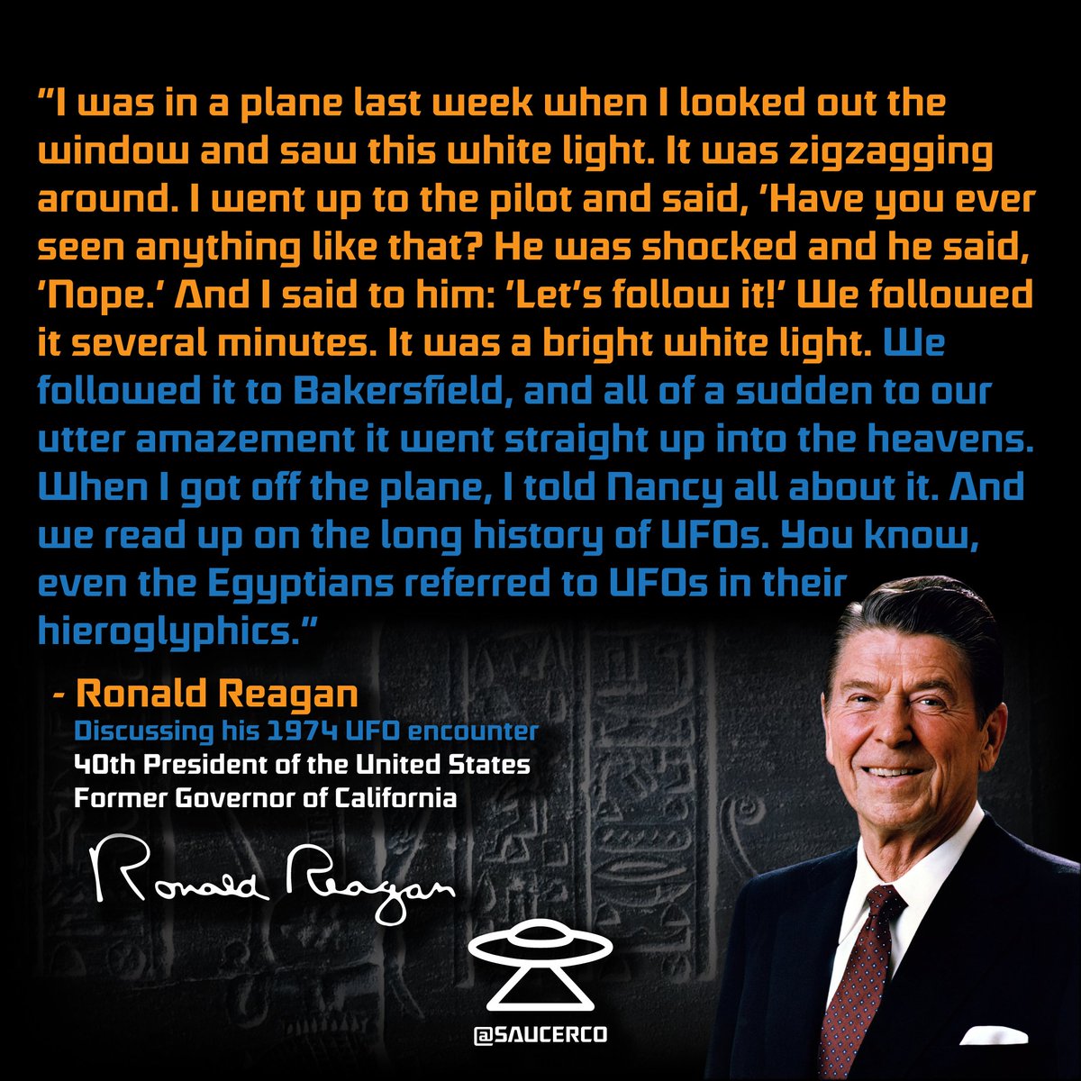 UFOs and U.S. Presidents 🇺🇲🛸

#UFOtwitter
#HarrySTruman
#GeraldFord
#JimmyCarter
#RonaldReagan