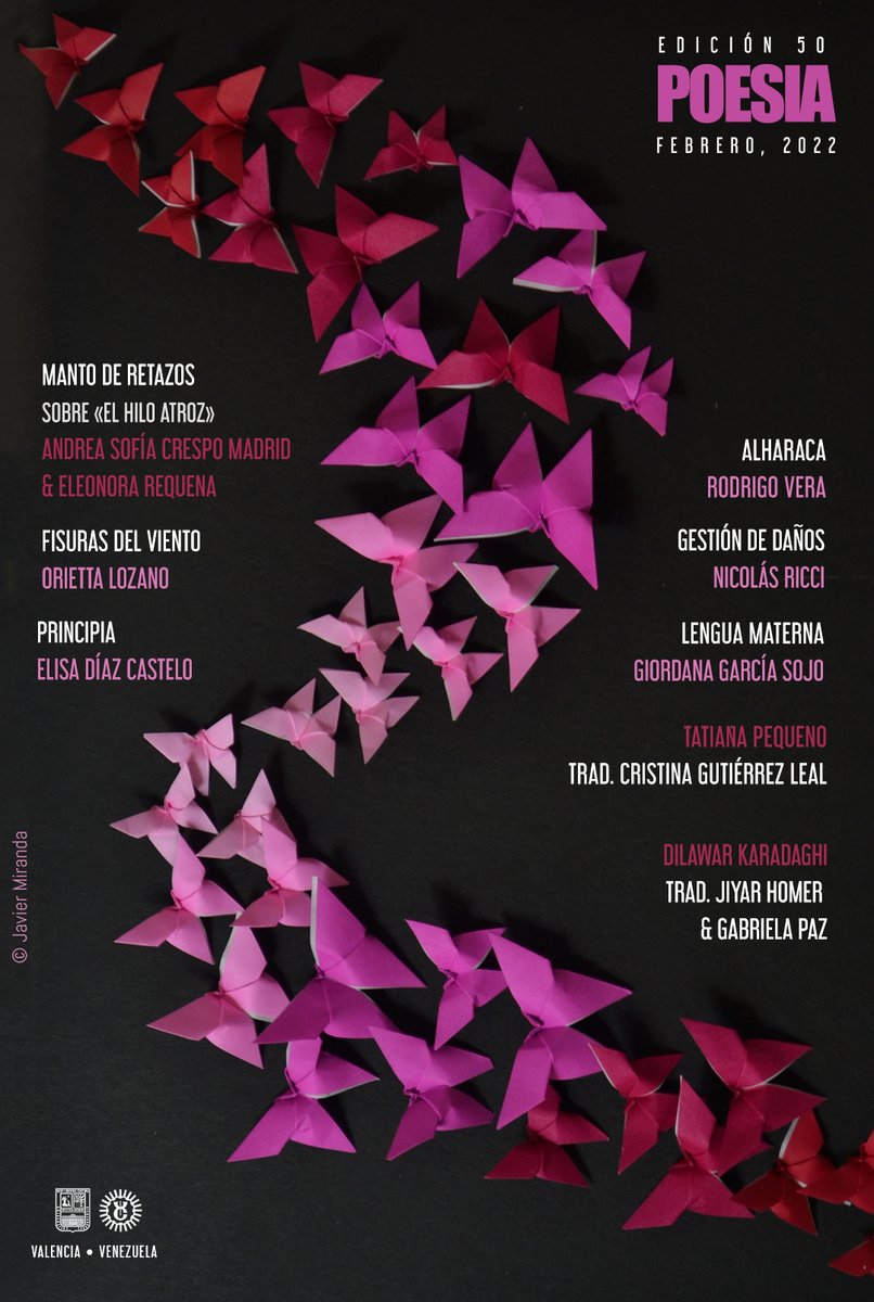 Nueva edición de POESIA
poesia.uc.edu.ve

Artista invitado: Javier Miranda