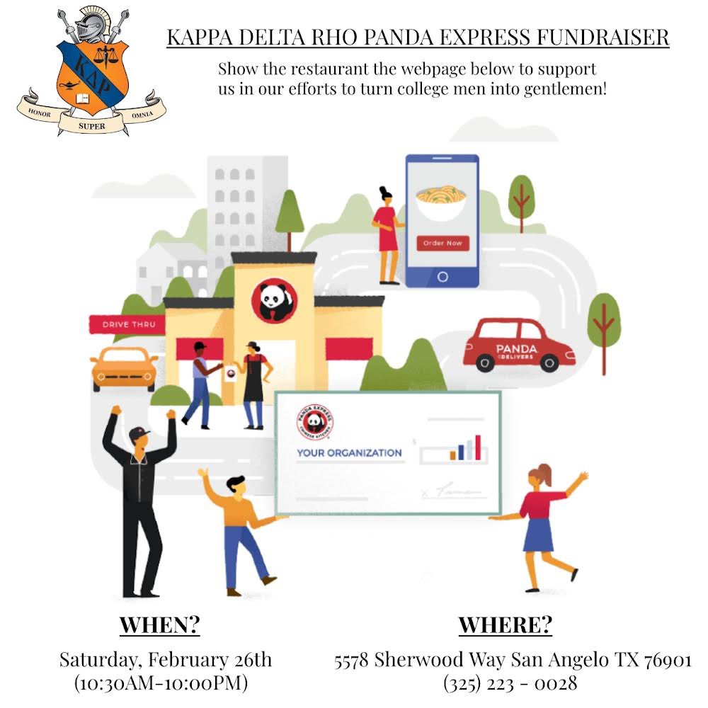<a href="/AngeloStateKDR/">Kappa Delta Rho</a> <a href="/AngeloGreekLife/">Angelo State Greek Life</a> <a href="/AngeloState/">Angelo State</a> 

Come support your local fraternity this weekend!

#SanAngelo #AngeloState #KappaDeltaRho
#fundraiser #RushTheRho