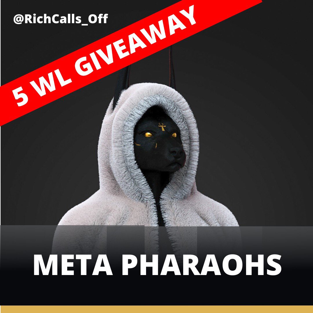 Orbyt_off's tweet photo. 🚨giveaway🚨

5WL à gagner pour @MetaPharaohsNFT !! 
Pour participer : 
- Like et RT ce tweet
- Suivez @RichCalls_OFF &amp; @MetaPharaohsNFT 
- Tag 3 personnes en commentaire Le gagnant sera tiré au sort dans 24h Bonne chance à tous !❤️
#NFT #ETH #NFTGiveaway #NFTartist #nftcollector https://t.co/tw4DmHhZ4f