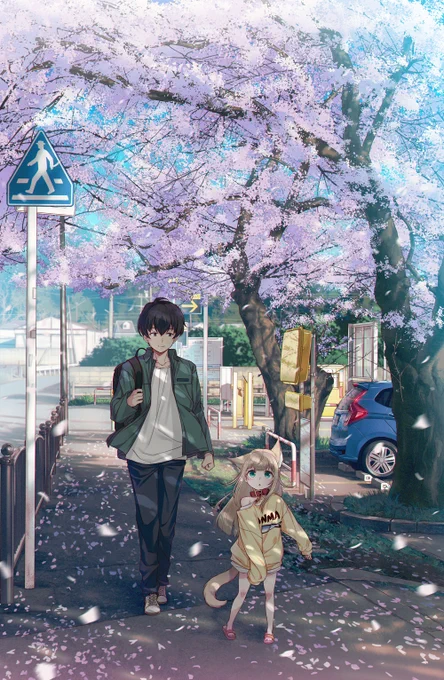 きなことお散歩🌸🐈
#うちのねこが女の子でかわいい 