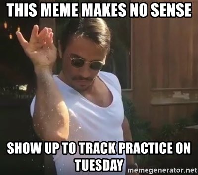 Woo hoo! High school Track and Field practice starts tomorrow at 3:30pm at the activity center!