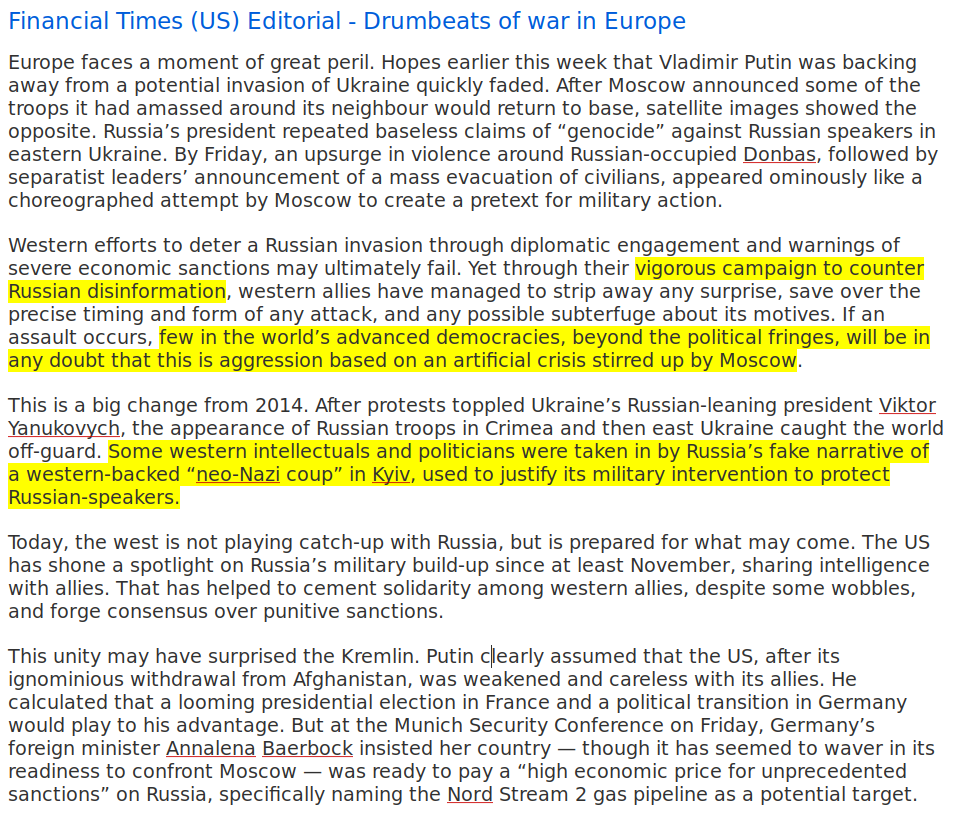 art_bennet's tweet photo. The Hitler of old had #Goebbels.
And the fuck-brained Hitler of today's 'advanced democracy' has the most 'highly respected' Financial Times!
As the *official voice* of the US #LyingMachine.
Part of their recent editorial on #Ukraine below:
(Hope you are not a 'fringe dweller'.) https://t.co/wFngJT4KTS