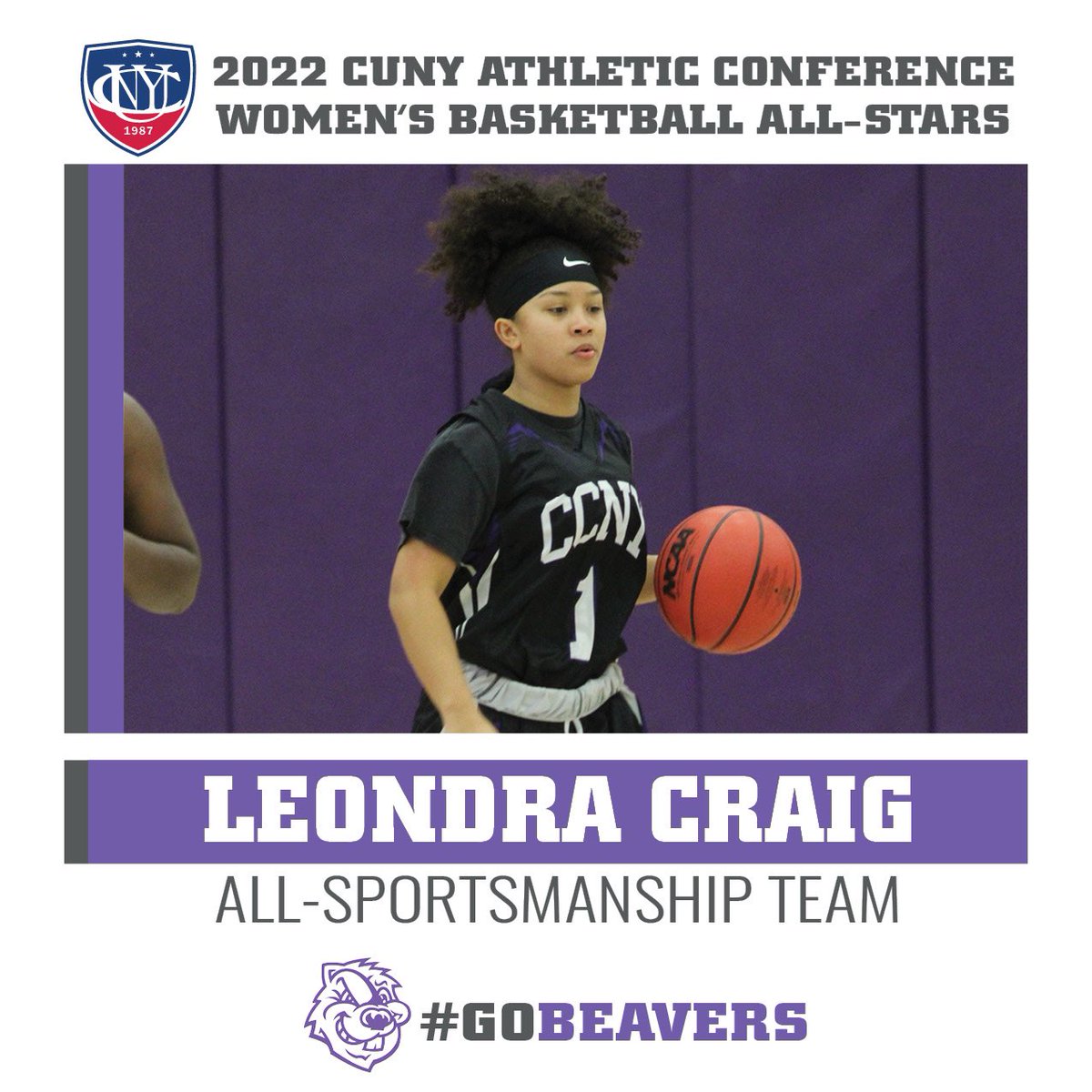CCNY Athletics (@ccnysports) on Twitter photo Congratulations to <a href="/ccnywhoops/">CCNY Women's Basketball</a> freshman Leondra Craig on being named to the 2022 <a href="/CUNYAC/">CUNY Athletic Conference</a> Womenโs Basketball All-Sportsmanship Team! ๐๐๐
<a href="/CityCollegeNY/">City College of NY</a>
#GoBeavers๐ฃโซ๏ธ Congratulations to <a href="/ccnywhoops/">CCNY Women's Basketball</a> freshman Leondra Craig on being named to the 2022 <a href="/CUNYAC/">CUNY Athletic Conference</a> Womenโs Basketball All-Sportsmanship Team! ๐๐๐
<a href="/CityCollegeNY/">City College of NY</a>
#GoBeavers๐ฃโซ๏ธ
