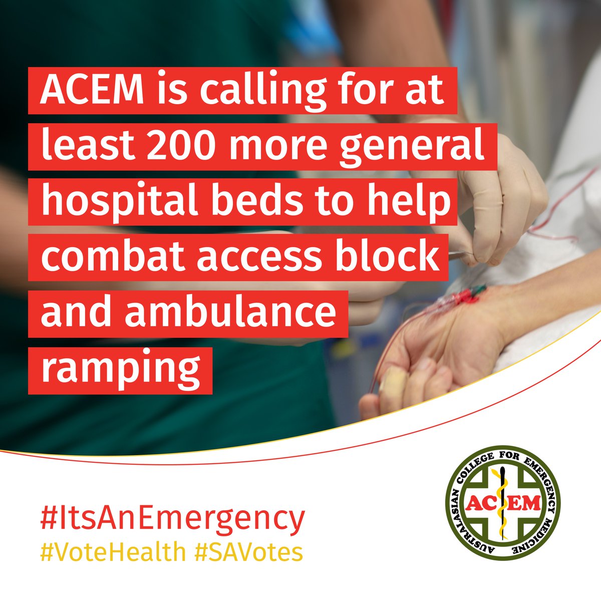 acemonline's tweet photo. In the last decade in #SouthAustralia, ED presentations went up 28.1%, people needing admission went up 41.4% - but hospital beds are down 16.5%. (1/3) #ItsAnEmergency #VoteHealth #SAVotes https://t.co/uMQvQXr54j