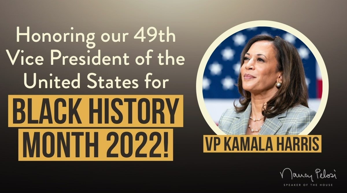 Vice President <a href="/KamalaHarris/">Kamala Harris</a> made history as our 1st woman, Black, and Asian VP.

As a valued partner to Pres. Biden, she now makes an impact by advancing their vision of opportunity and equity at home and principled multilateral engagement on the world stage. #BlackHistoryMonth