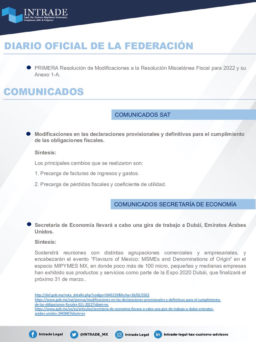 INTRADE Legal, Tax, Customs Advisors & AML tweet media
