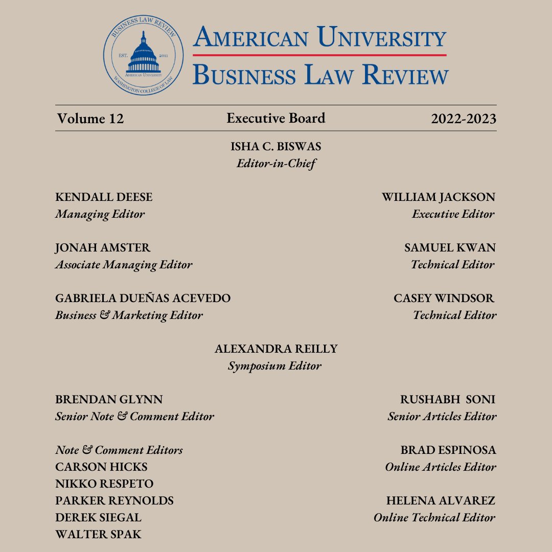 AUBLR is proud to announce the Volume 12 Executive Board. 

Congratulations to the incoming Executive Board members! We are confident that you will lead our publication to success in the 2022–2023 term!