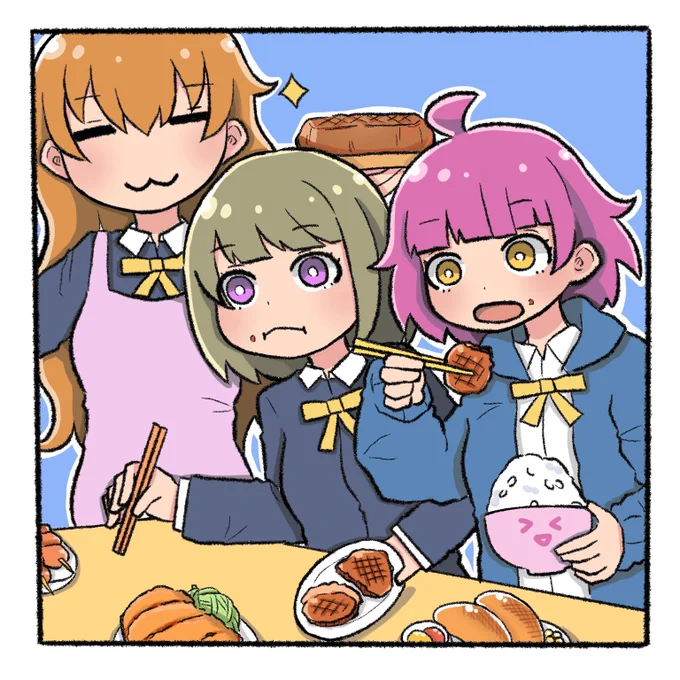たくさん食べてほしい
#lovelive 
#虹ヶ咲 