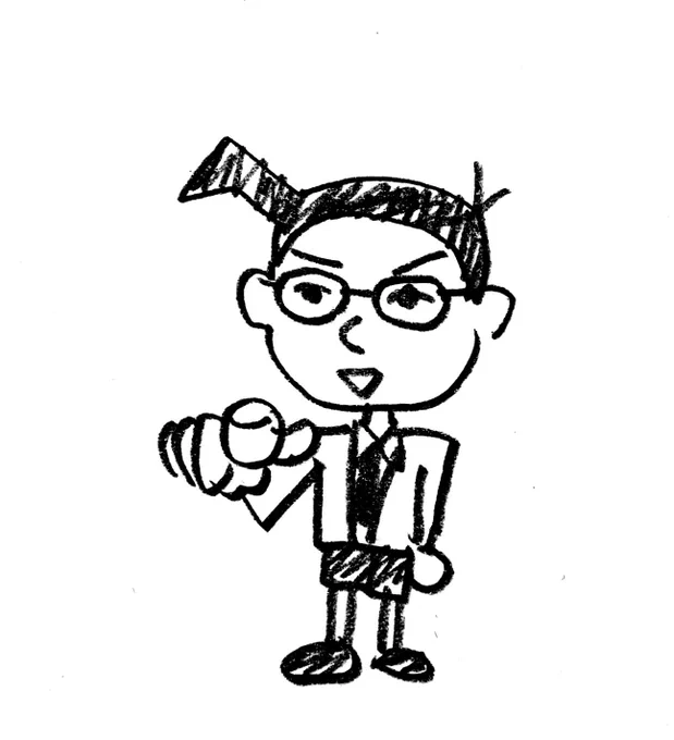#何も見ないで1分で描いてみた名探偵コナンの江戸川コナン君です 