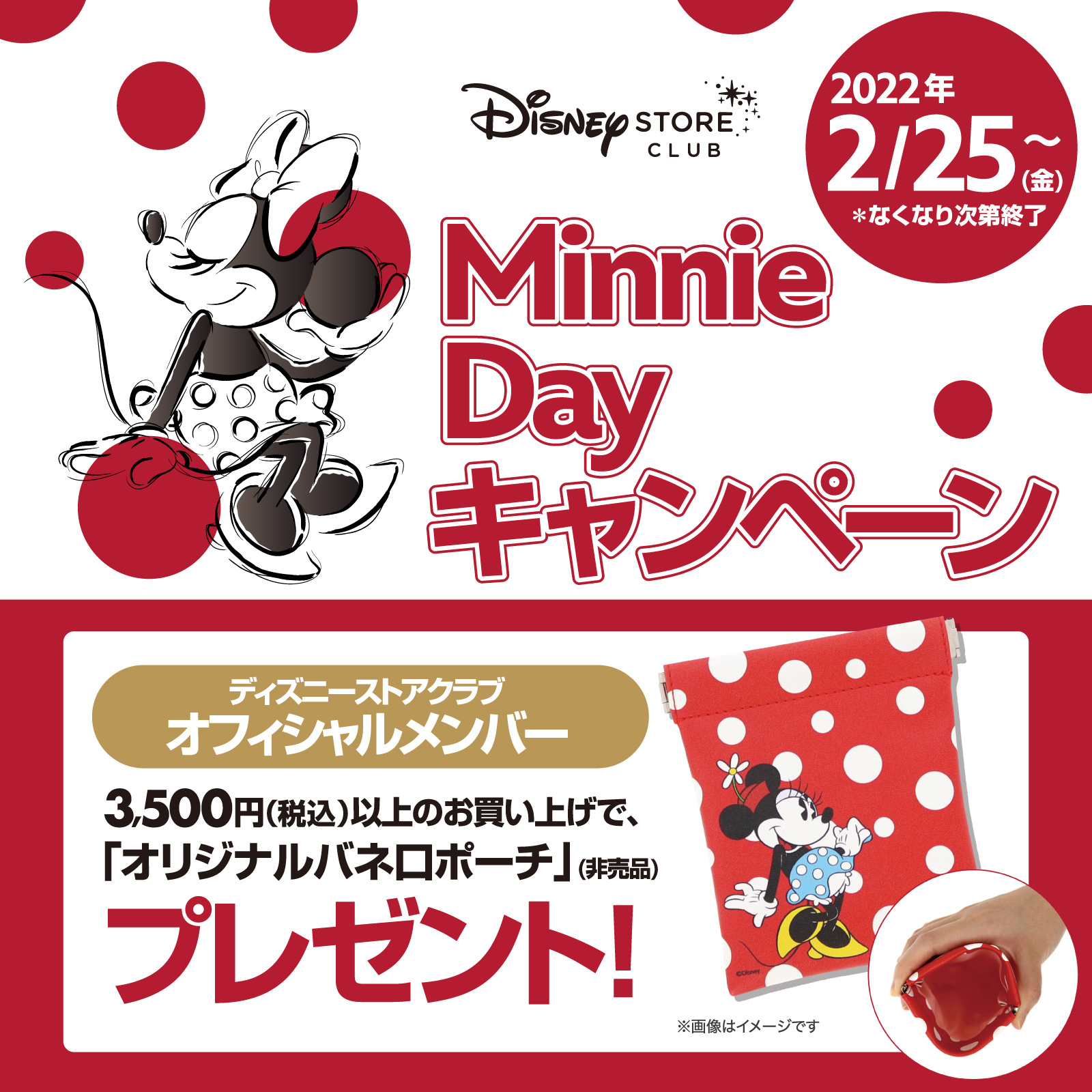 ショップディズニー Twitterren 3月2日 ミニーの日 を記念してキャンペーンを開催 2月25日より ディズニーストアクラブ オフィシャルメンバー ディズニーjcbカード 会員様 ディズニープラス ご加入者を対象に 3 500円 税込 以上お買い上げの方に オリジナル